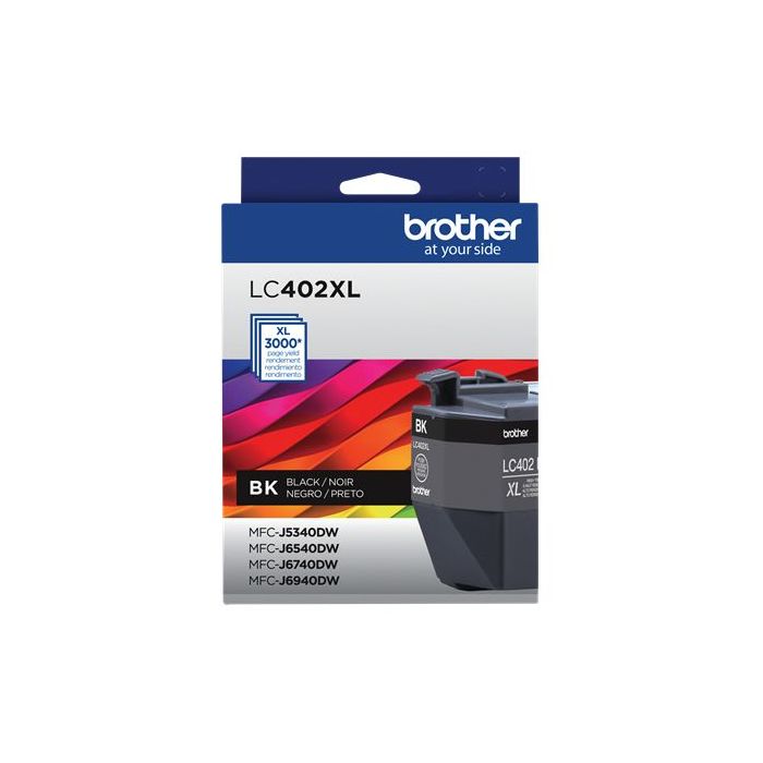 CARTUCHO BROTHER LC402XL SÚPER ALTO RENDIMIENTO HASTA 3000 PÁGINAS COLOR NEGRO