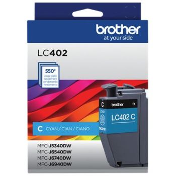 CARTUCHO BROTHER LC402C CYAN, RENDIMIENTO 550 PAGINAS