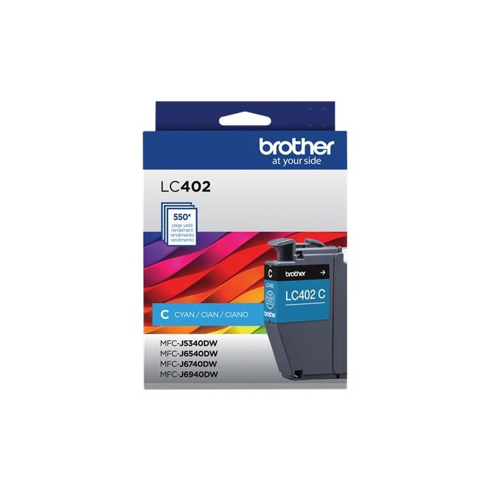 CARTUCHO BROTHER LC402C CYAN, RENDIMIENTO 550 PAGINAS