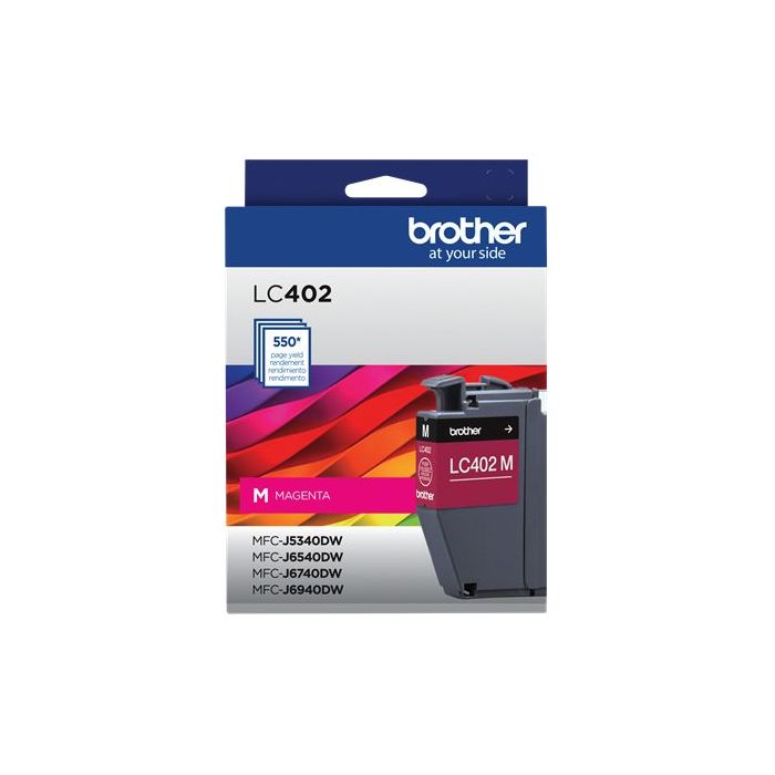 CARTUCHO BROTHER LC402M MAGENTA, RENDIMIENTO 550 PAGINAS