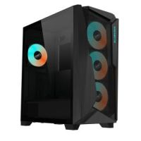 GABINETE GAMER GIGABYTE C301 GLASS MEDIA TORRE ITX MATX ATX EATX 4XFAN ARGB CRISTAL TEMPLADO NEGRO