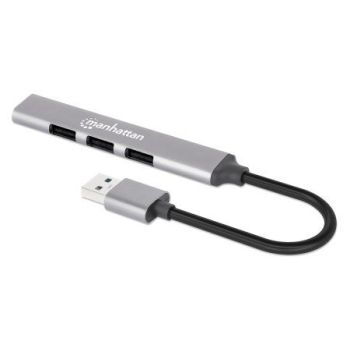 MANHATTAN 168427 HUB DE INTERFAZ USB 3.2 GEN 1 (3.1 GEN 1) TYPE-A 5000 MBITS GRIS