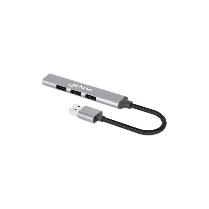 MANHATTAN 168427 HUB DE INTERFAZ USB 3.2 GEN 1 (3.1 GEN 1) TYPE-A 5000 MBITS GRIS