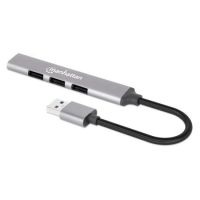 MANHATTAN 168427 HUB DE INTERFAZ USB 3.2 GEN 1 (3.1 GEN 1) TYPE-A 5000 MBITS GRIS
