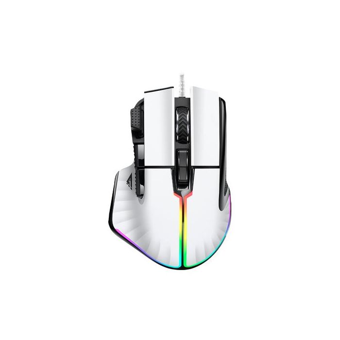 MOUSE GAME FACTOR MOG602 CLICK LÁSER PIXART 3370 19000 DPI 8 BOTONES ILUMINACIÓN RGB COLOR NEGRO