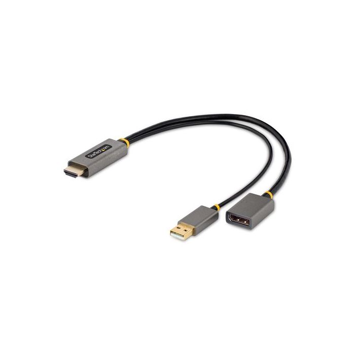 STARTECH.COM CABLE 30CM ADAPTADOR HDMI A DISPLAYPORT - ACTIVO - 4K 60HZ - CONVERSOR HDMI 2.0 A DP 1.2 - HDR - ALIMENTADO