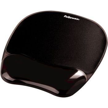 MOUSE PAD FELLOWES CON REPOSAMUÑECAS DE GEL CRYSTAL COLOR NEGRO