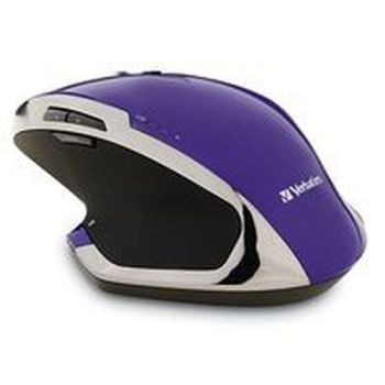 MOUSE VERBATIM INALÁMBRICO ERGONÓMICO DE 8 BOTONES BLUE LED CONTROL DPI . MORADO