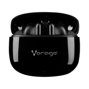 AUDÍFONO VORAGO ESB-202 BLUETOOTH 5.3 MANOS LIBRES 4.5 HORAS CONTROL TÁCTIL NEGRO