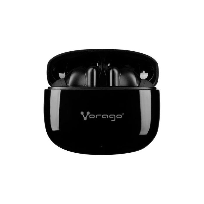 AUDÍFONO VORAGO ESB-202 BLUETOOTH 5.3 MANOS LIBRES 4.5 HORAS CONTROL TÁCTIL NEGRO