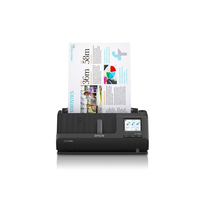 EPSON ES-C380W ADF + ESCÁNER ALIMENTADO POR HOJAS 600 X 600 DPI A4 NEGRO