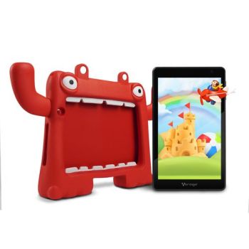 TABLET VORAGO (D90) PAD-8-KIDS 8 QUADCORE 64GB RAM 4GB 2MP5MP ANDROID 13 FUNDA ROJA