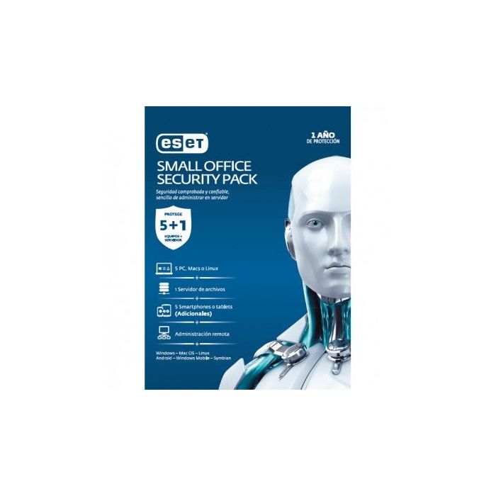 ANTIVIRUS ESET SMALL OFFICE SECURITY PACK, BASE, 5 LICENCIAS, 1 AÑO(S), ESPAÑOL, CAJA 
