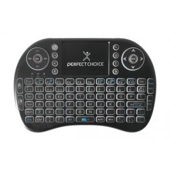 MINI TECLADO PERFECT CHOICE ENTRETENIMIENTO INALÁMBRICO CTOUCH PAD COLOR NEGRO