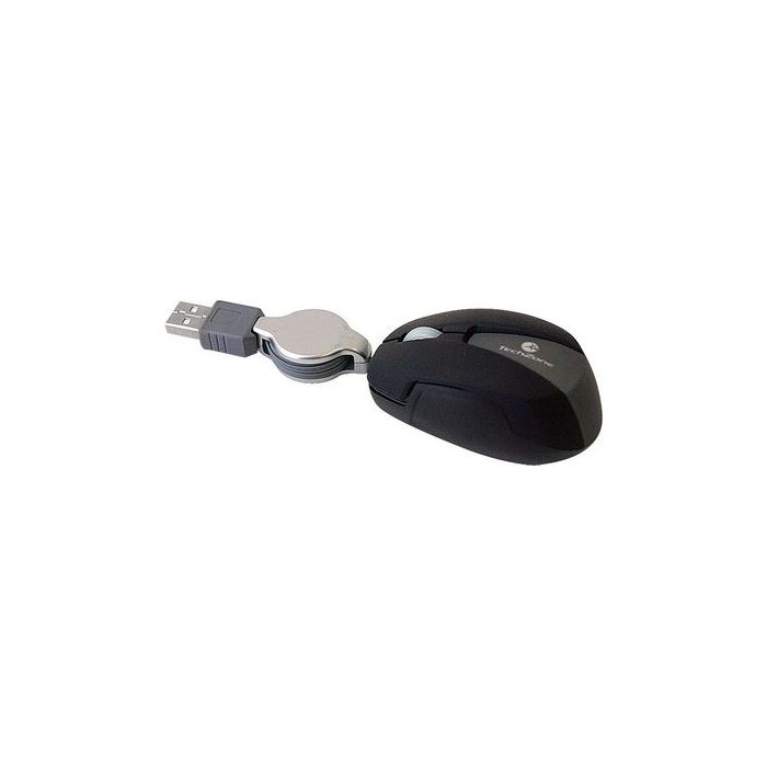 MOUSE ALÁMBRICO TECHZONE 1000 DPI 3 BOTONES 1.35M CONEXION USB COLOR NEGRO