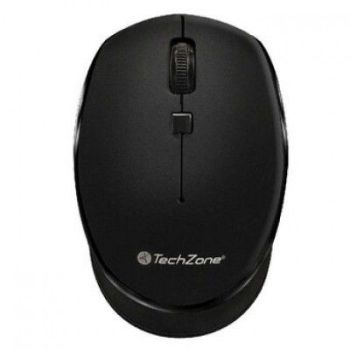 MOUSE ÓPTICO TECHZONE INALÁMBRICO 800 A 1600DPI AJUSTABLE 3 BOTONES AMBIDIESTRO WINMAC COLOR NEGRO