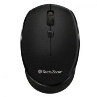 MOUSE ÓPTICO TECHZONE INALÁMBRICO 800 A 1600DPI AJUSTABLE 3 BOTONES AMBIDIESTRO WINMAC COLOR NEGRO
