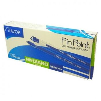 BOLÍGRAFO AZOR PIN POINT MEDIANO 1.0MM AZUL CAJA C12