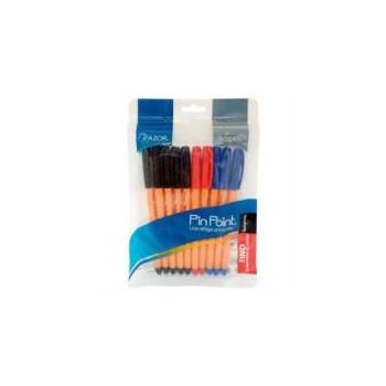 BOLÍGRAFO AZOR PIN POINT REDONDO PUNTA AGUJA FINA 0.7 MM COLORES SURTIDOS C10