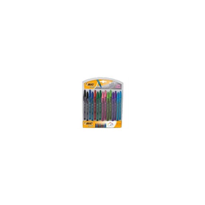 BOLÍGRAFO BIC CRISTAL PRECISIÓN Y SUAVIDAD FASHION PUNTA 0.7MM COLORES SURTIDOS C15 PZAS