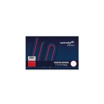 TARJETAS DE TRABAJO ESTRELLA 5X8(20.3X12.7CM) RAYADA C100 HOJAS