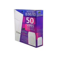 FUNDA DE PAPEL PARA CD Y DVD BLANCO C50 PIEZAS