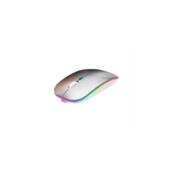 MOUSE NEXTEP INALÁMBRICO RECARGABLE DELGADOSILENCIOSO RGB 1600 DPI COLOR PLATA