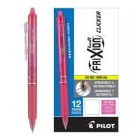 BOLÍGRAFO PILOT FRIXION CLICKER BORRABLE RETRÁCTIL COLOR ROSA CAJA C12 PZAS