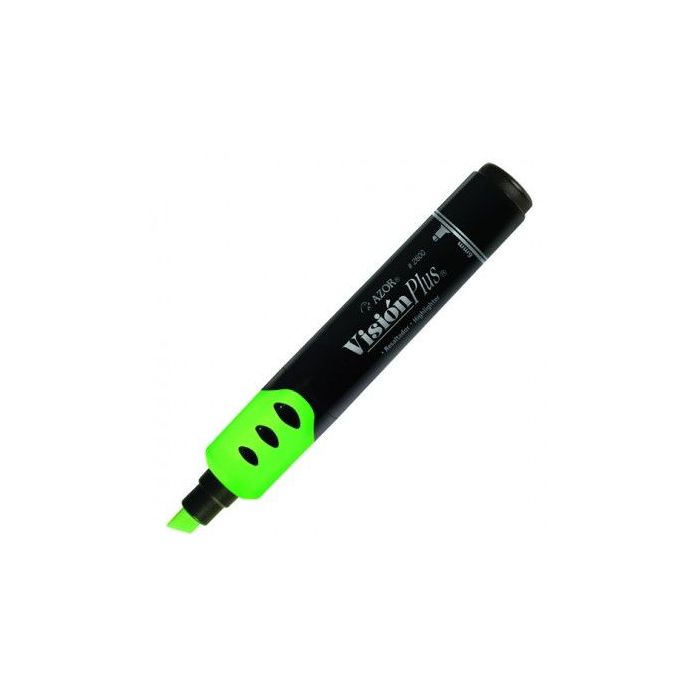 MARCADOR RESALTADOR VISIÓN PLUS COLOR VERDE FLUORESCENTE C12 PZAS