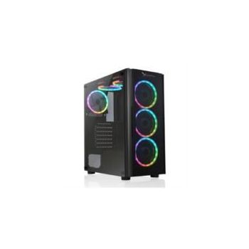 GABINETE XZEAL (XZCGB12B) XZ110-1, MICRO ATX,CRISTAL,1USB 3.0,1USB 2.0,3VENT RGB,SIN FUENTE,NEGRO