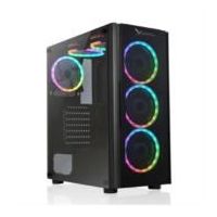 GABINETE XZEAL (XZCGB12B) XZ110-1, MICRO ATX,CRISTAL,1USB 3.0,1USB 2.0,3VENT RGB,SIN FUENTE,NEGRO