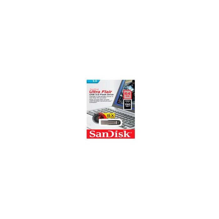 SANDISK ULTRA FLAIR - UNIDAD FLASH USB - 64 GB - USB 3.0