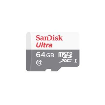 MEMORIA MICROSD SDXC SANDISK 64GB (SDSQUNR-064G-GN3MA) ULTRA, UHS-1, CL10, CADAPTADOR