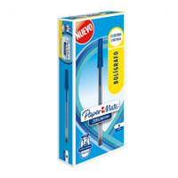BOLÍGRAFO PAPERMATE KILOMETRICO ECONÓMICO COLOR AZUL C12 PZAS