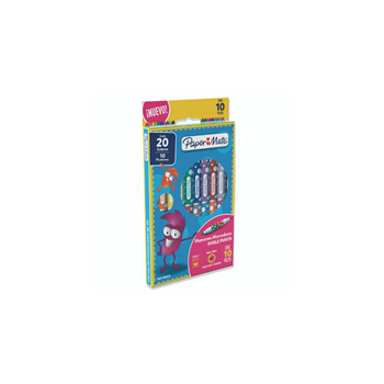 PLUMONES PAPERMATE DOBLE PUNTA COLORES SURTIDOS C10X20