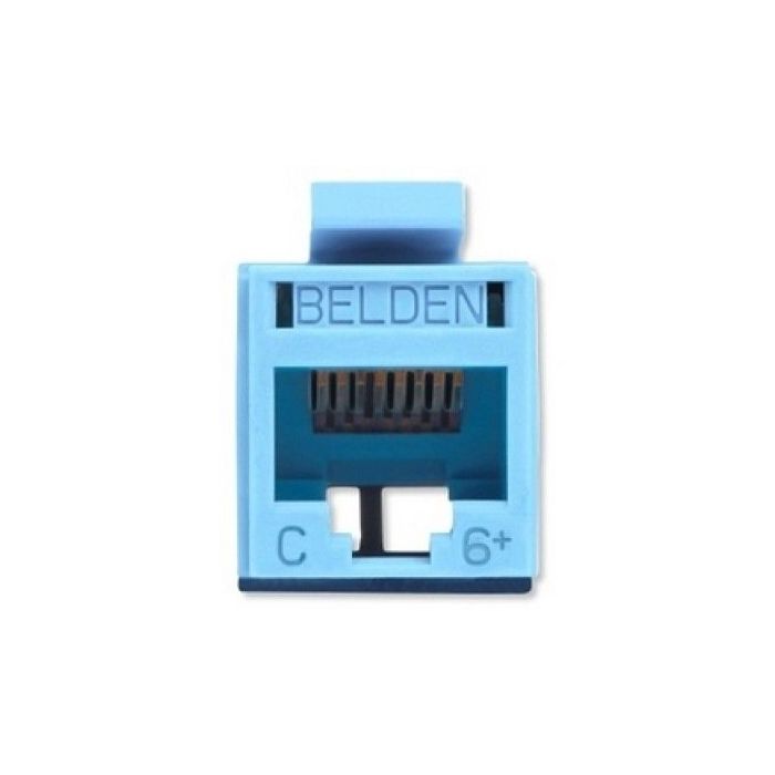 CONECTOR MODULAR JACK CAT6+ RJ45 BELDEN RV6MJKUTB-S1  REVCONNECT  INTERIOR  AZUL CLARO  PIEZA 