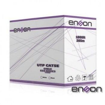 CABLE UTP CAT5E ENSON 12251W305 SERIE ECO CALIBE 24 AWG CCA BOBINA DE 305 METROS FORRO PVC COLOR BLANCO USO INTERIOR REC