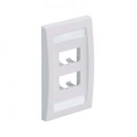 PLACA DE PARED VERTICAL EJECUTIVA, SALIDA PARA 4 PUERTOS MINI-COM, CON ESPACIOS PARA ETIQUETAS, COLOR BLANCO