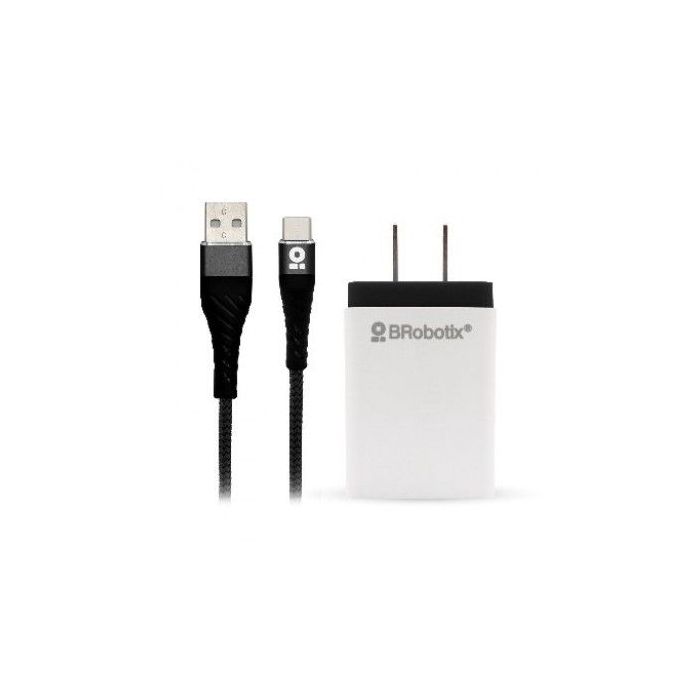 CARGADOR USB PARED 1PTO  CABLE USB TIPO C NGO FASTCHARGE BROBOTIX