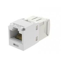 CONECTOR JACK RJ45 ESTILO TG, MINI-COM, CATEGORÍA 6, DE 8 POSICIONES Y 8 CABLES, COLOR BLANCO