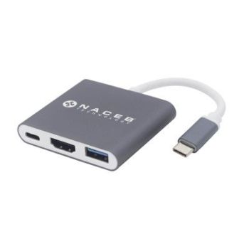 ADAPTADOR NACEB (NA-0111) HUB, USB TIPO C, 3 EN 1, 1HDMI, 1USB 3.0,HD, 1USB TIPO C