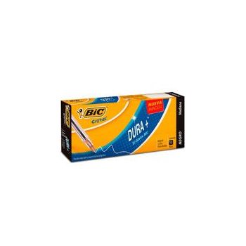 BOLÍGRAFO BIC CRISTAL DURA+ PUNTO MEDIANO 1.0MM COLOR NEGRO C12 PZAS
