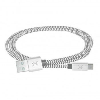 CABLE USB PERFECT CHOICE TIPO A A MICRO TRENZADO 1M COLOR GRIS