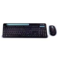 KIT TECLADO Y MOUSE TECHZONE INALÁMBRICO 105 TECLAS+ESPACIO TABLETSMARTPHONE 1600DPI 3 BOTONES WINMAC COLOR NEGRO-AZUL