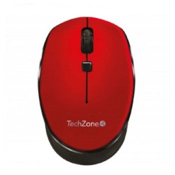 MOUSE ÓPTICO TECHZONE INALÁMBRICO 800 A 1600DPI AJUSTABLE 3 BOTONES AMBIDIESTRO WINMAC COLOR ROJO