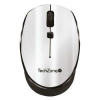 MOUSE ÓPTICO TECHZONE INALÁMBRICO 800 A 1600 DPI AJUSTABLE 4 BOTONES AMBIDIESTRO WINMAC COLOR PLATA