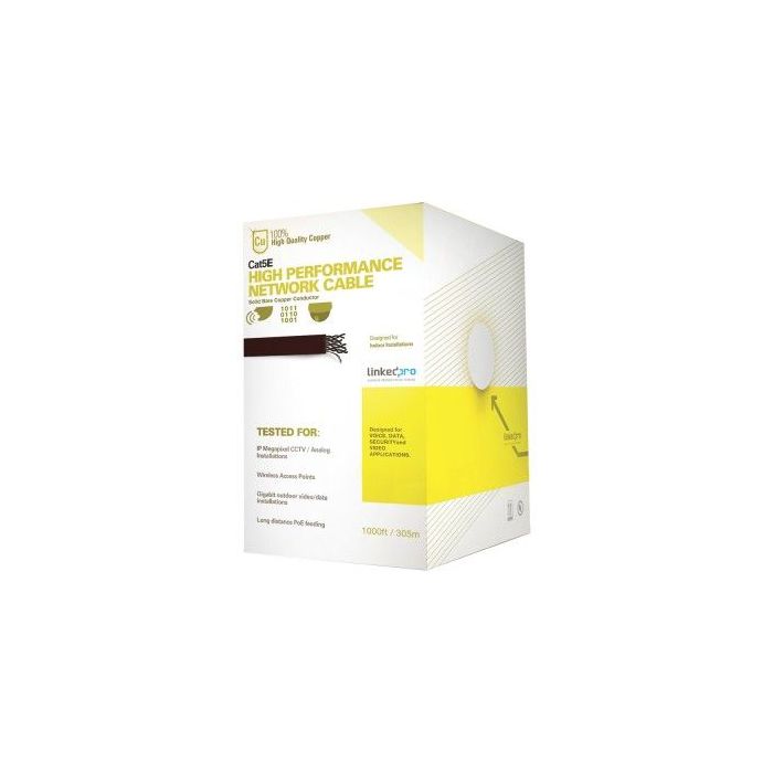 BOBINA DE CABLE DE 305 M, ( 1000 FT ), CAT5E, ALTO DESEMPEÑO, DE COLOR GRIS, UL, PARA APLICACIONES EN VIDEO VIGILANCIA, 