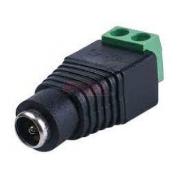 ADAPTADOR HEMBRA TIPO JACK DE 3.5 MM POLARIZADO DE 12 VCC  TERMINALES TIPO TORNILLO  POLARIZADO (+-)  IDEAL PARA CÁMARAS