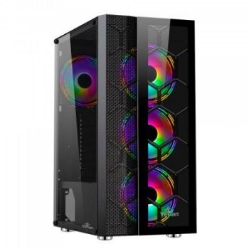 GABINETE YEYIAN GAMER YCH-7S3V-01BK 2500 CRISTEMPL 3 VEN ATX ARG 