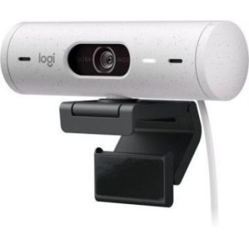 CÁMARA WEB LOGITECH BRIO 500 FHD RESOLUCIÓN 1080P CORRECCIÓN ILUMINACIÓN ENCUADRE AUTOMÁTICO COLOR BLANCO CRUDO